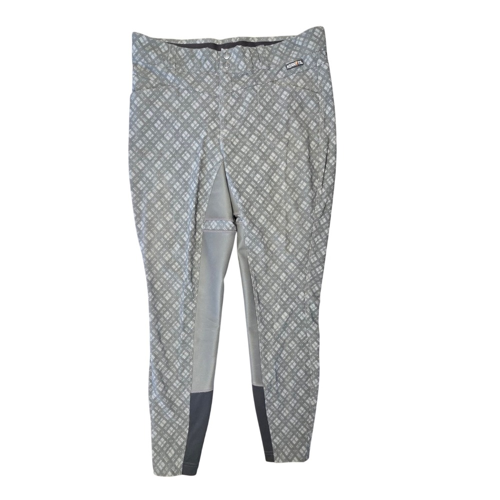 Kerrits Womens XL Riding Breeches Gray Equestrian Horse Pants full seat